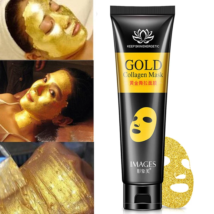 IMAGES 24K collagen gold face mask Anti-Aging moisturizing remove blackhead peel off korean makeup |