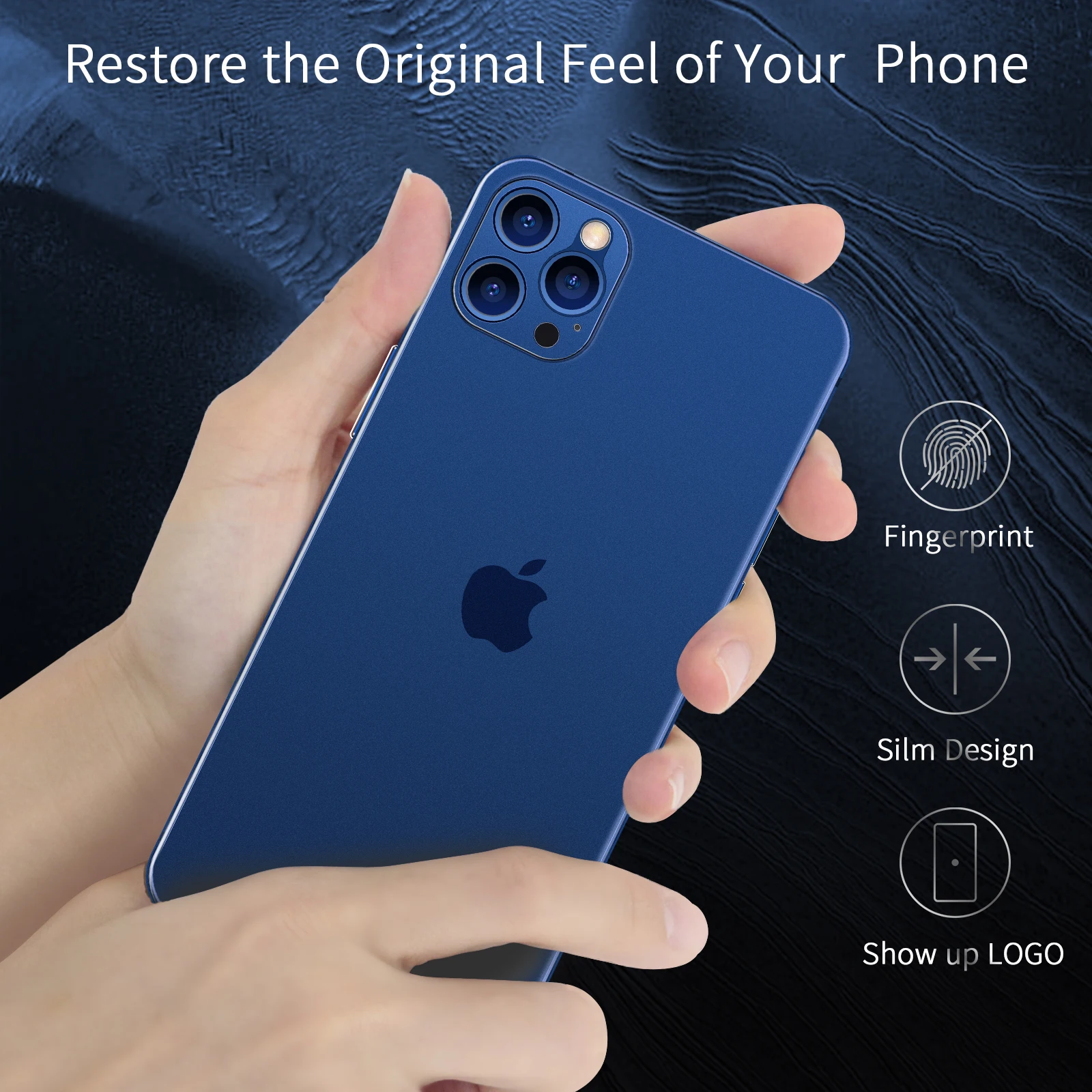 

iHaitun Ultra Thin Luxury For iPhone 12 Pro Max Case With Matte Finish Back Translucent Blue Protection Case For iPhone 12 Mini