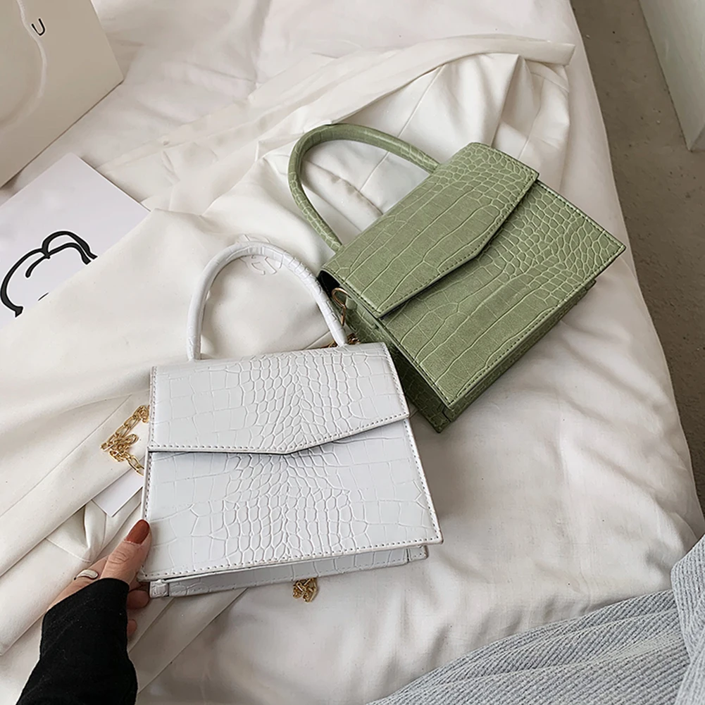 

Повседневные дамские сумки-мессенджеры на цепочке в стиле ретро, элегантная дамская сумочка на плечо с рисунком аллигатора