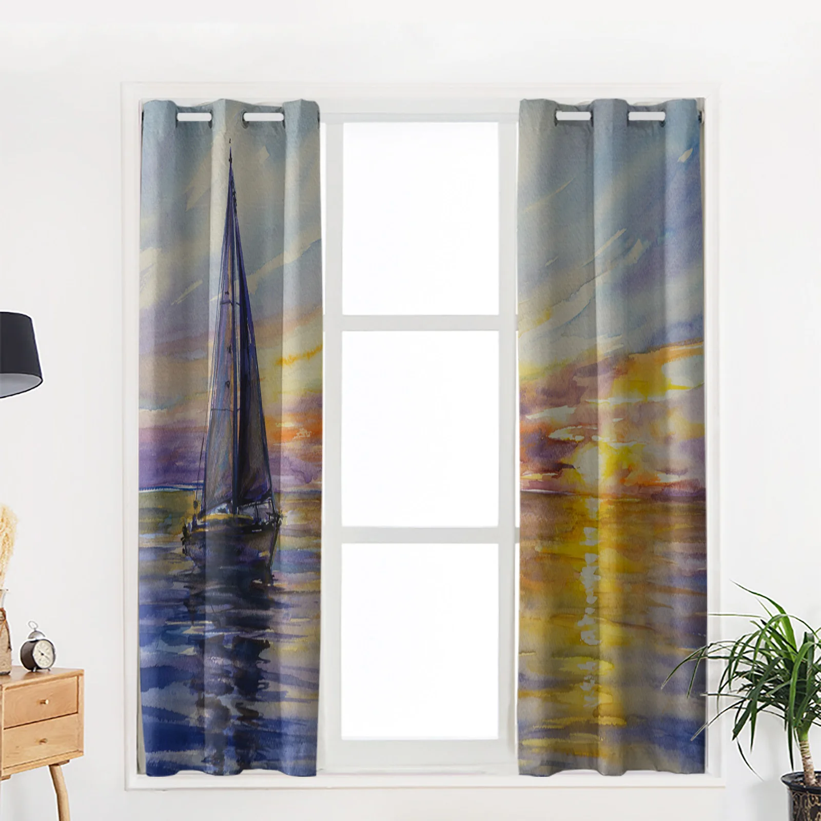 Морские парусные волны картина маслом оконные шторы домашний декор занавески