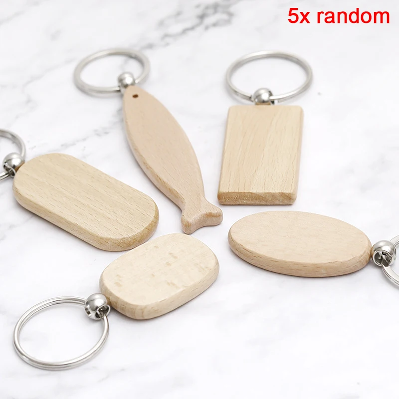 5/10 шт. пустой деревянный брелок круглый прямоугольный DIY рекламный ярлык