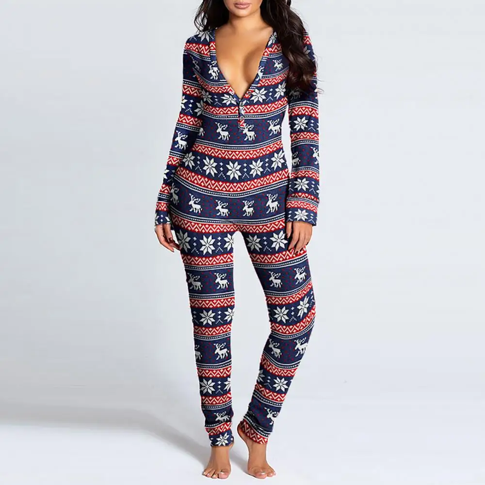 

Женский летний сексуальный Повседневный женский комбинезон с длинным рукавом, пижама, домашняя одежда, боди на пуговицах с клапаном