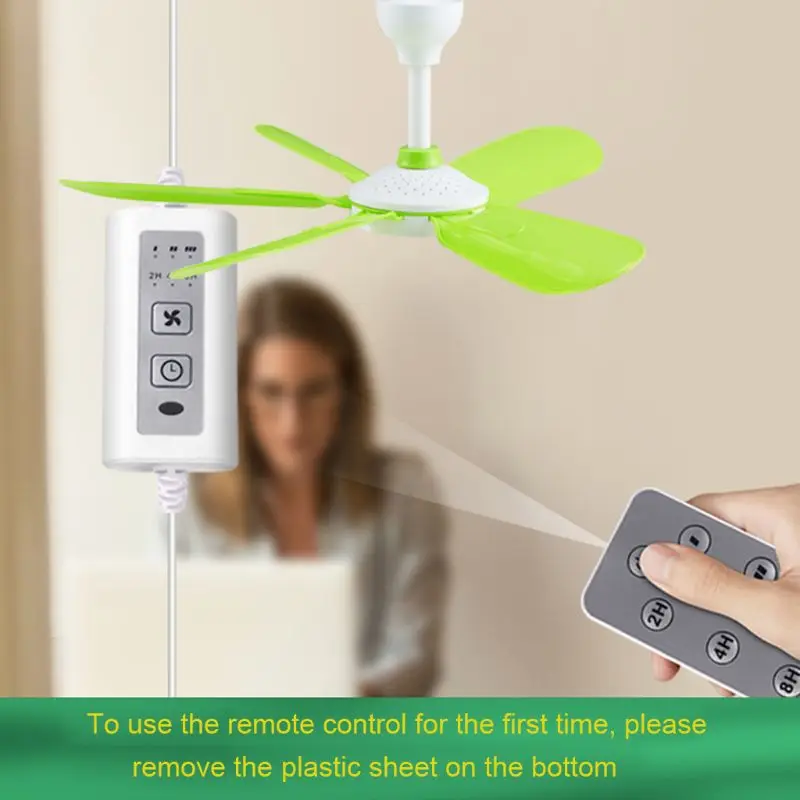 

5W Remote Control Timing USB Ceiling Fan Air Cooler USB Fans for Bed Camping Outdoor Hanging Camper Tents Hanger Fan