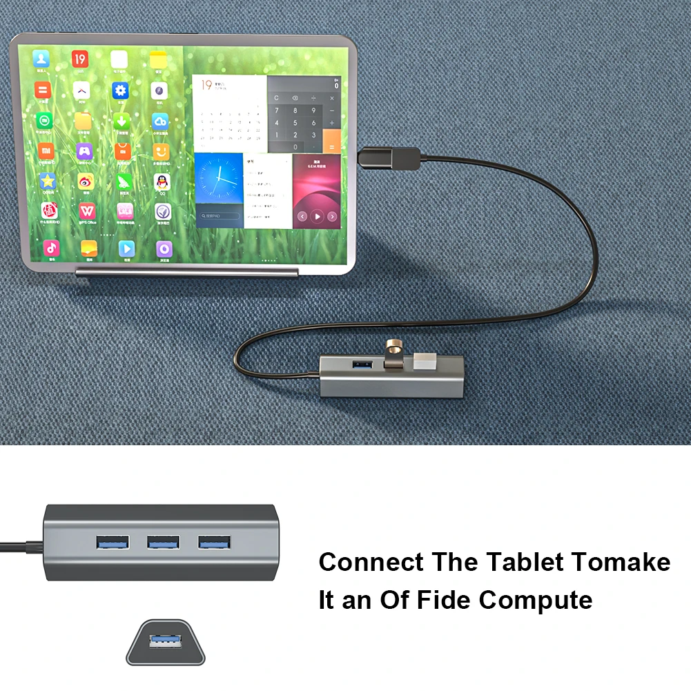 

USB Hub 4 Port USB 3.0 Splitter Adapter with Power Port for PC Computer