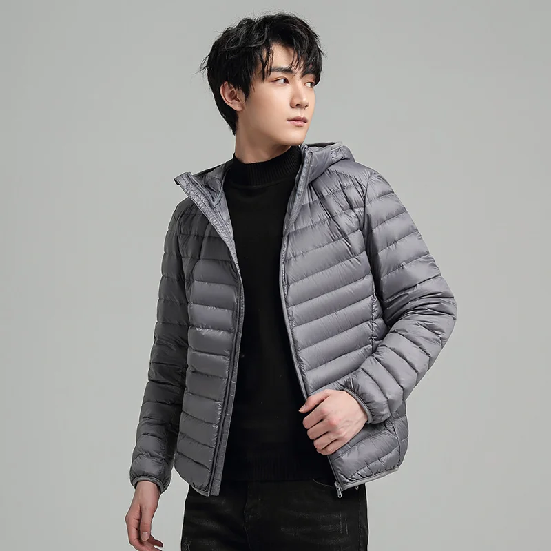 Men'S Light Down Jacket Gentleman 2023 Autumn Winter New Korean Wind Proof, Warm And Water Short Duck Hooded Coat