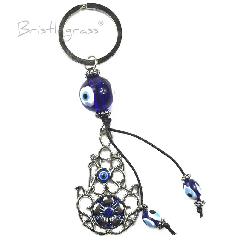 BRISTLEGRASS турецкий синий сглаза рука Фатимы брелок &quotЦветок&quot автомобильные