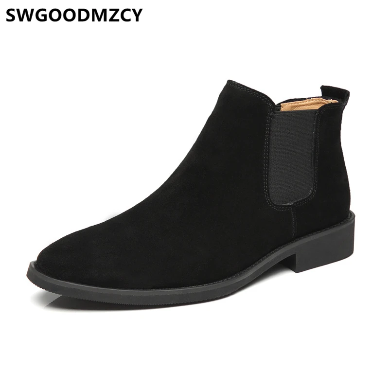 Ботинки Челси мужские зимние ботинки для снега дезерты формальная обувь черные |
