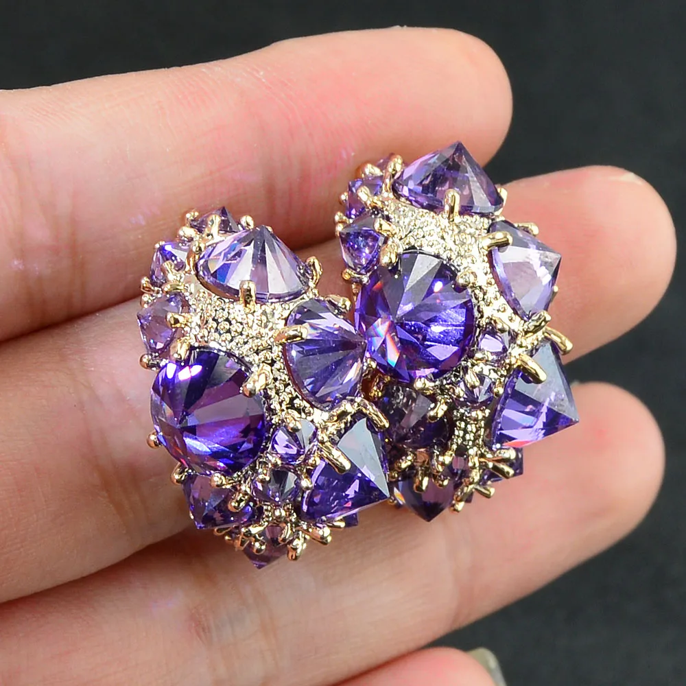 

CINKILE New Exquisite Big Cubic Zirconia Hoop Earrings Circle Earring For Women Girls Wedding Party Bride Jewelry Accessories