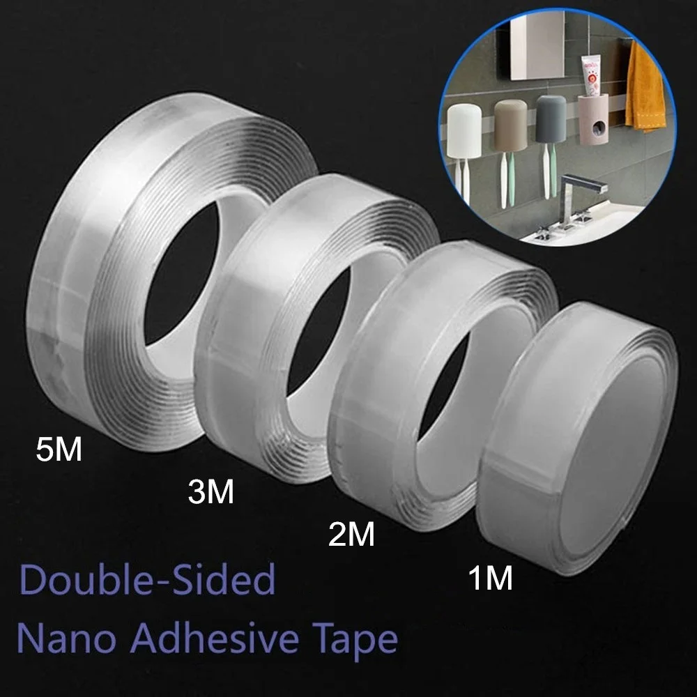 

Reusable Nano Tape Washable Traceless Acrylic Tape 1M/2M/3M/5M Double Side Transparent Cleanable Waterproof Adhesive Tape