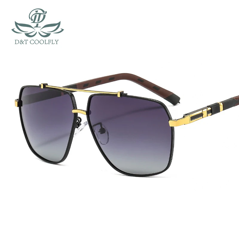 

D&T 2022 New Fashion Sunglasses Polarized Women Men Oval Style Gradients Lens Alloy Metal Frame Brand Designer Luxury Casual