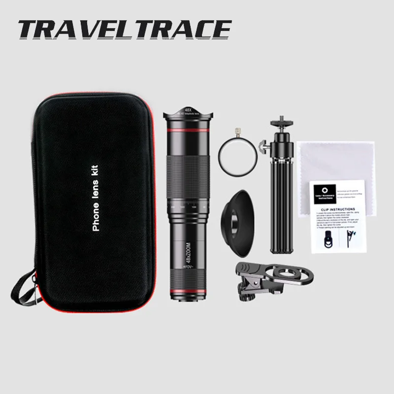 

48x Super Telephoto Lens for Smartphone Powerful Zoom 4K Monocular with Tripod Support Mobile Phone Camera Telescope Long Range