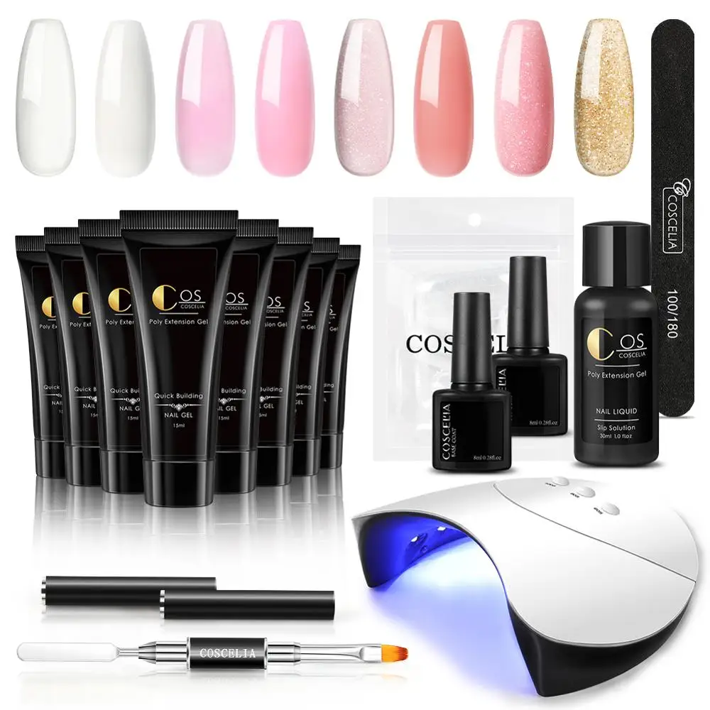 Маникюрный твердый клей COSCELIA набор полигеля для наращивания ногтей расширенный