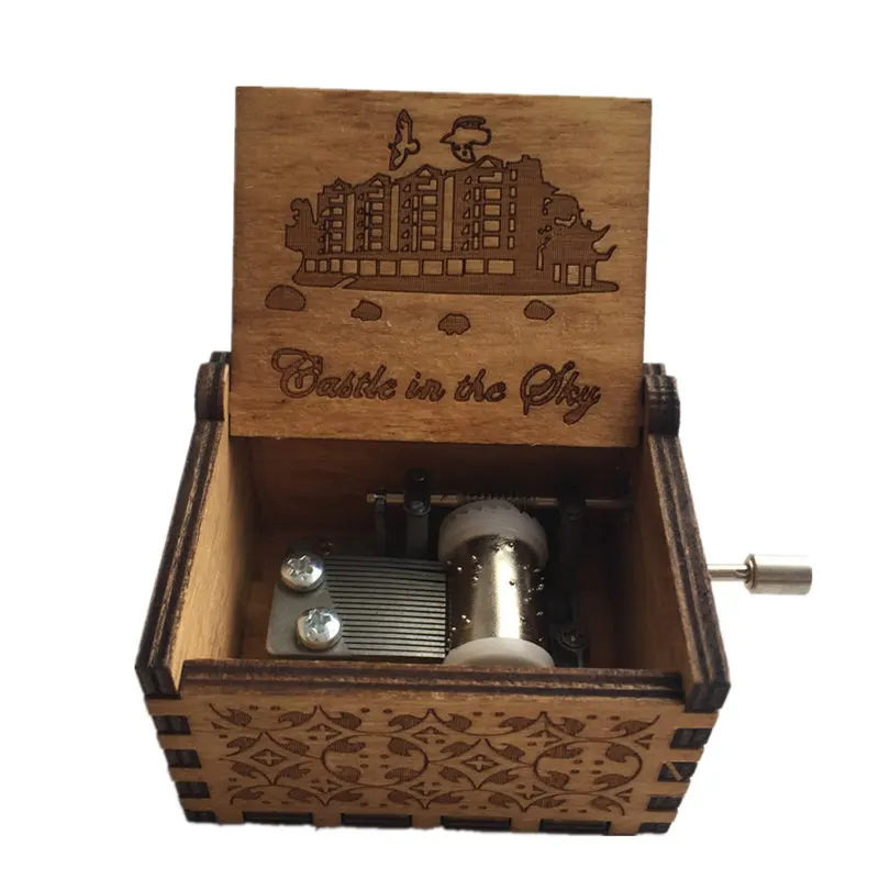 Антикварная Музыкальная шкатулка с резьбой в виде звезды войны, Игра престолов, деревянные музыкальные шкатулки для детей, подарок на день рождения, Рождество, Прямая поставка - Цвет: Сливовый
