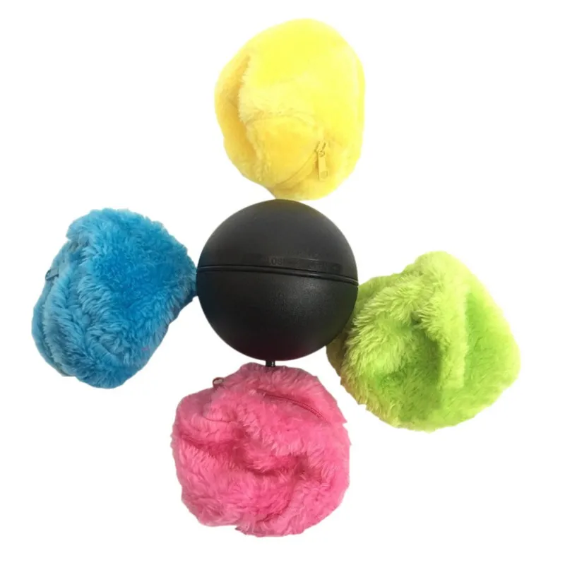 

Magic Roller Ball Dog Cat Toy Activation Automatic Ball Chew Plush Floor Clean Toys Electric Pet Automatic Pet Plush Ball Toys