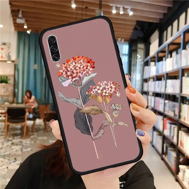 

Aesthetic Flower Art Phone Case For Samsung A20 A30 30s A40 A7 2018 J2 J7 prime J4 Plus S5 Note 9 10 Plus