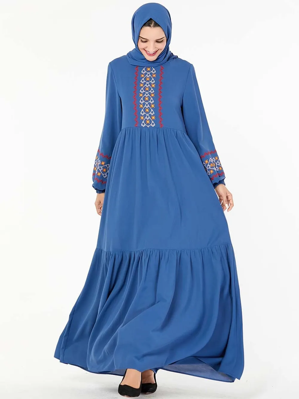 Мусульманские женщины с длинным рукавом Дубайский хиджаб золото бархат зеленый