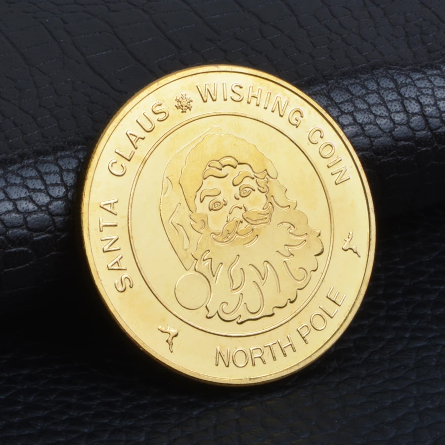 Arts Gifts Christmas Commemorative Coins Santa Medal Crafts Collection Souvenir Luck | Дом и сад