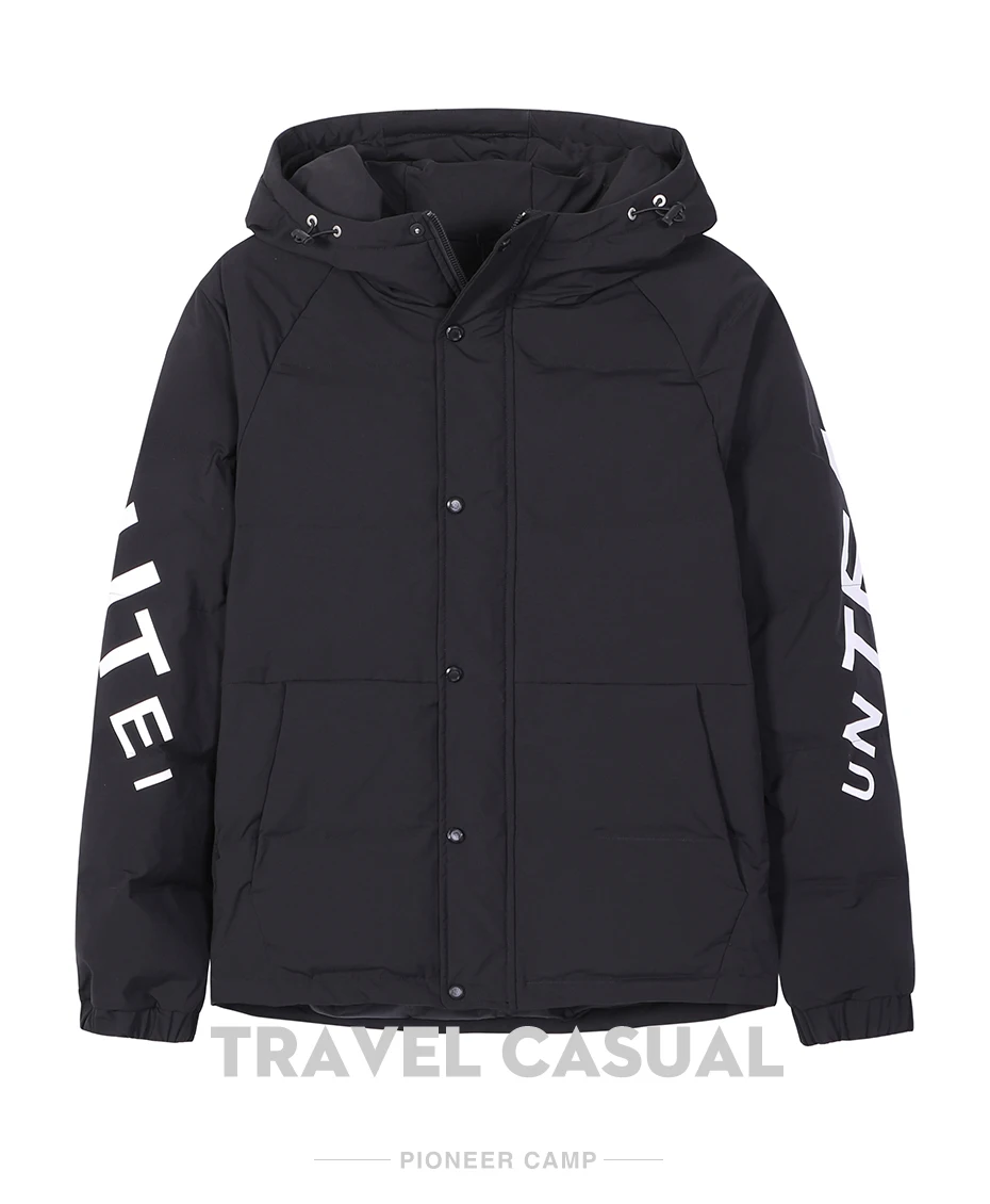 Pioneer Camp Зимняя парка куртка с капюшоном ветровка зимняя теплая молния Повседневная белая мужская Анорак пальто AMF908171