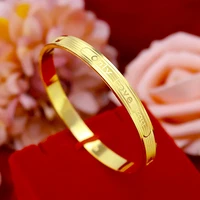womens bangle engagement jewelry carved only love you yellow gold filled fashion womens bracelet wedding accessories