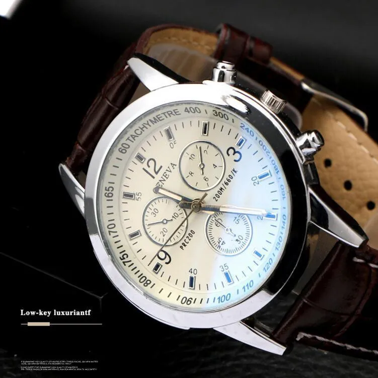 

Fashion Geneva Watches Men Sports Watches Leather Band Quartz Watches hodinky man Relogio Masculino montre homme uhr herren