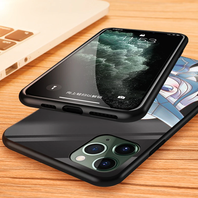 Black Cover Cartoon beauty for Apple iPhone 12 Mini 11 XS Pro Max X XR 8 7 6 6S Plus SE 2020 5 5S Phone Case