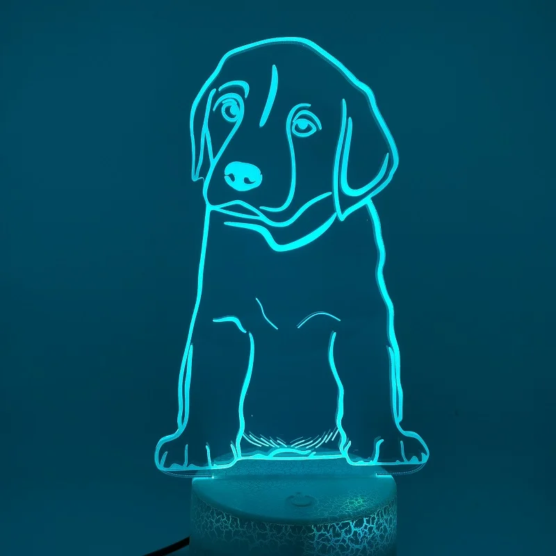 

Led 3D Night Light Labrodore puppy Laser Engraving Bedroom Decor Nightlight Desk Lamp Memorial Gifts