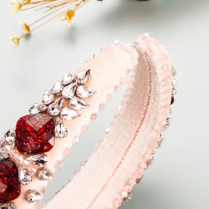 

New exaggerated crystal glass drill hairbands women retro baroque style wide brim heavy industry hair accessories