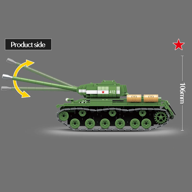 Горячая 1068 шт. WW2 Военная Советская Россия IS-2M тяжелый танк строительные блоки