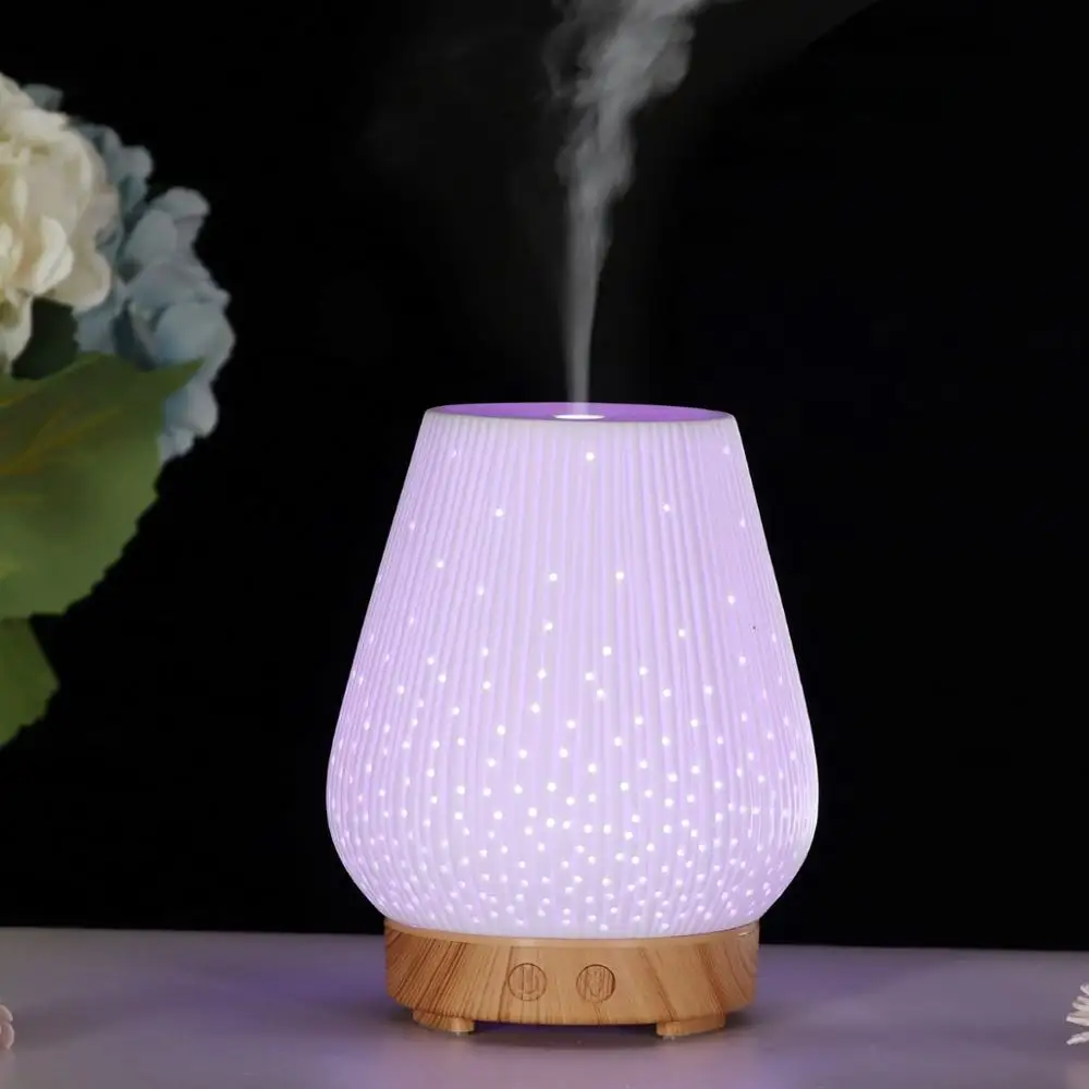 Увлажнитель Ароматизатор воздуха керамический с 7 светодиодный 100 мл|Увлажнители