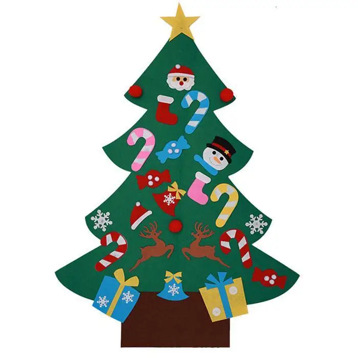 Сделай Сам фетр зеленая ткань Рождественская елка снеговик Санта Клаус лось узор