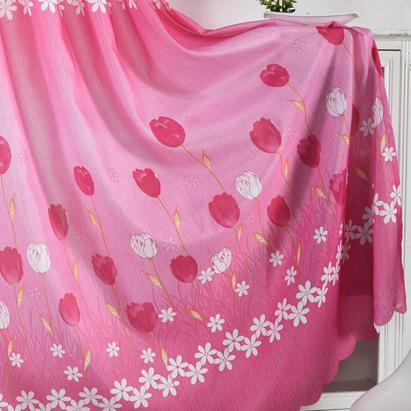 Тюльпан печать окна занавески s короткие 2 цвета для гостиной спальни