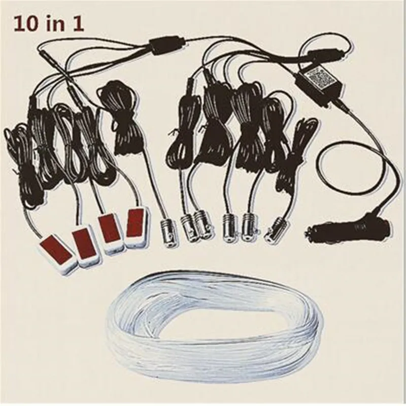 

8M RGB светодиодный атмосферу автомобильный светильник интерьера волоконно-оптический полосы светильник s с помощью приложения Управление 12V...