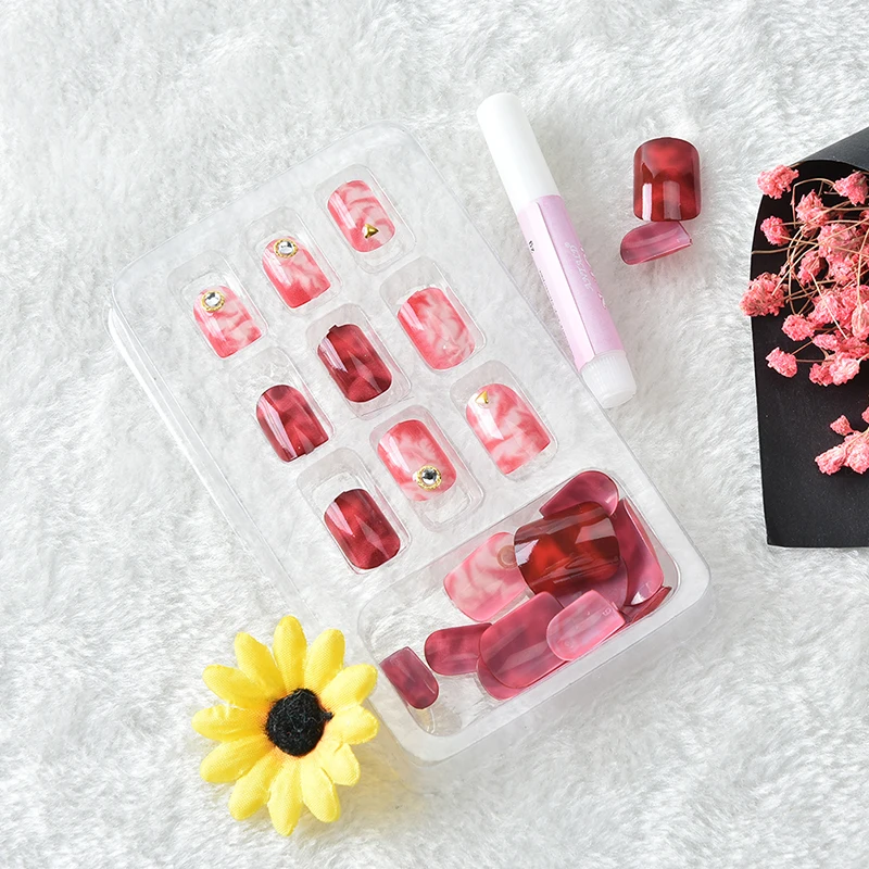 

24Pcs/lot Art Acrylic False Nails Fake Nails Full Cover New Fashion 3D False Nails