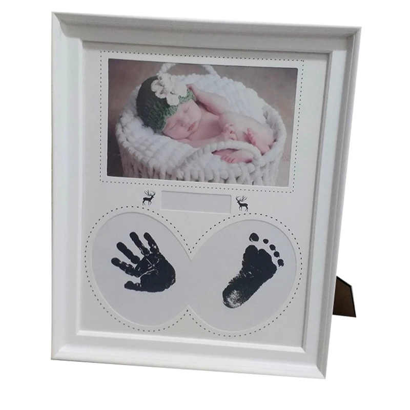 Рамка для фотографий новорожденных настенная с принтом рук чернилами детский