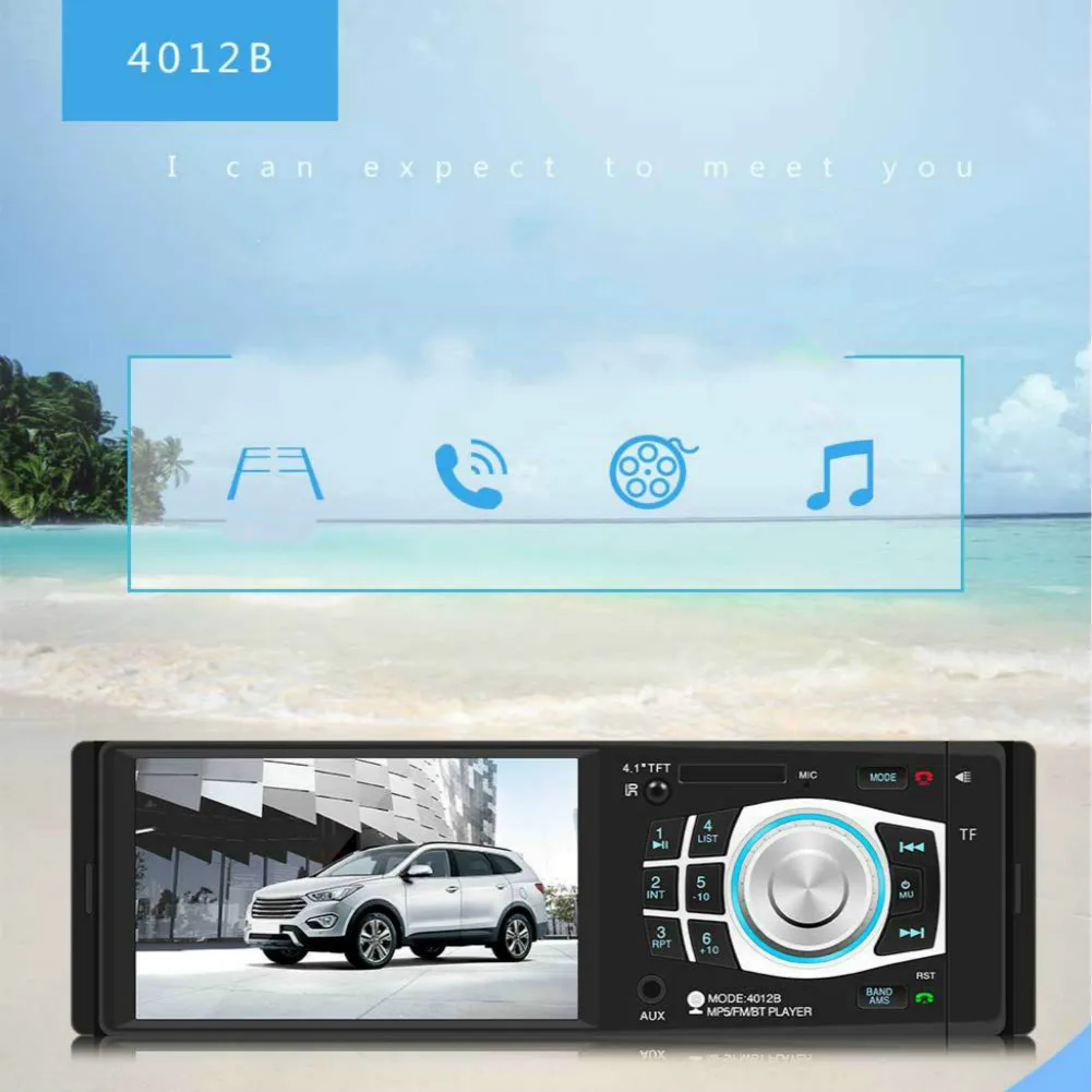 4012B 1 Din стерео приемник аудио FM передатчик Bluetooth автомобиля MP5/MP4/MP3 плеер U диск