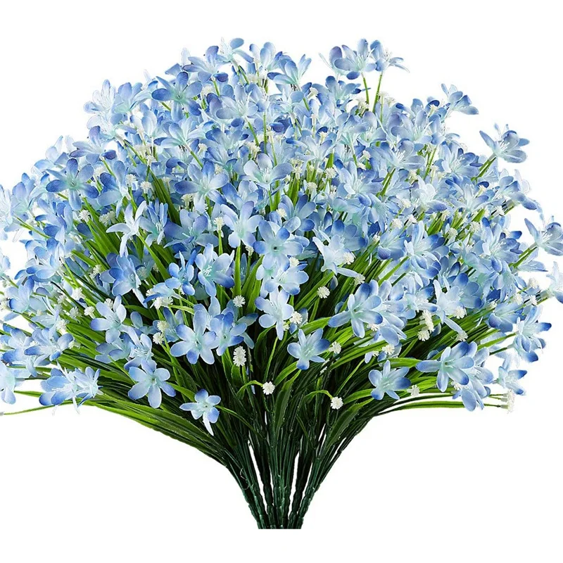 

6 Bundles Artificial Daffodils Flowers, Fake Artificial Greenery UV Resistant No Fade Faux Plastic Plants