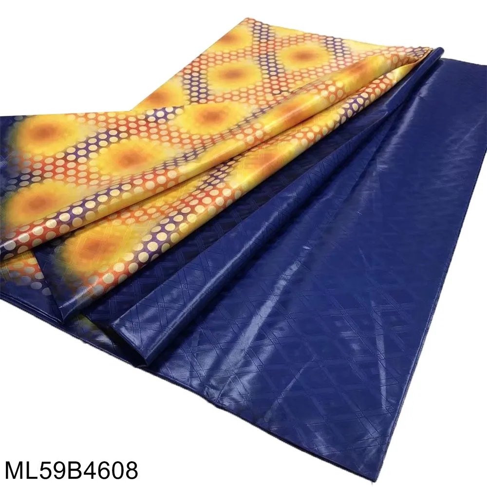 

Высококачественная 100% хлопчатобумажная ткань 2021 базин богатый новый дизайн с принтом водонепроницаемый базин tisu швейная Гвинея 4 ярда ML59B46