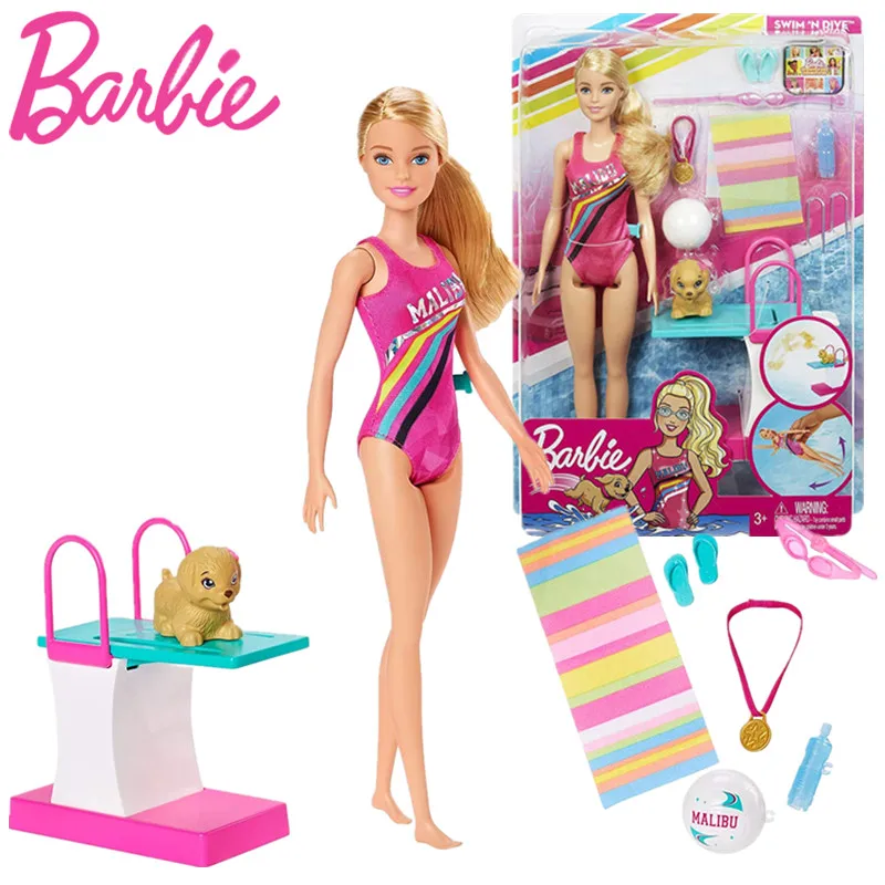 

Original Barbie Dreamhouse Adventures Swim 'n Dive Doll and Accessories Toys Girls Birthday Gift Toy GHK23