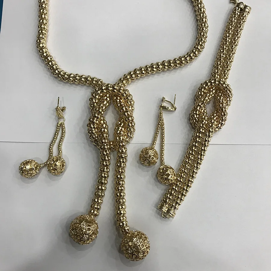 Лимит скидка африканские бусы Ювелирные наборы Индийский Золотой Цвет Роскошные