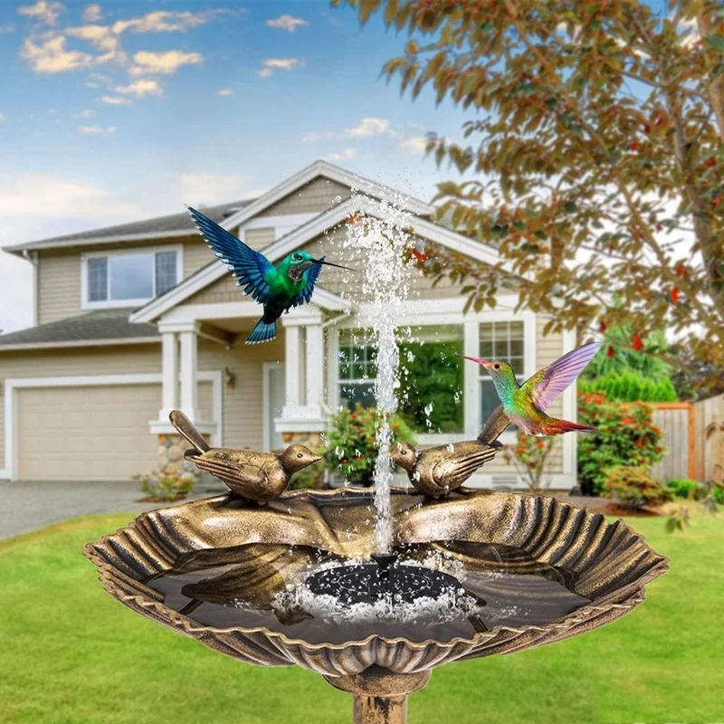 Лучший Солнечный фонтанный насос с 6 насадками свободно стоящий плавающий