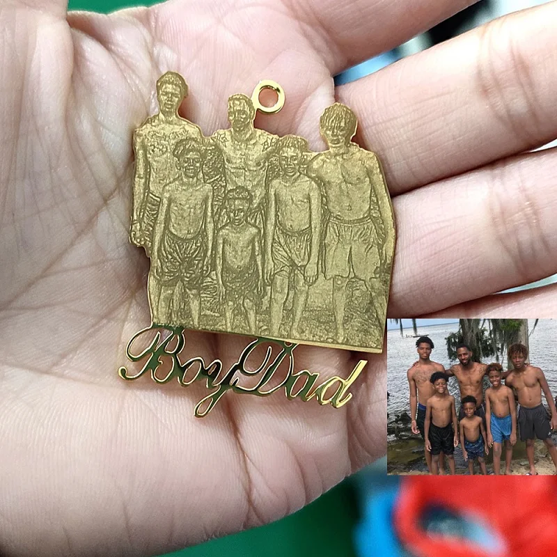 

Custom Acrylic Necklace For Kids Women Personalized Necklace Nameplate Engraved Layered Photo Necklace Laser Cut Jewelry Gifts
