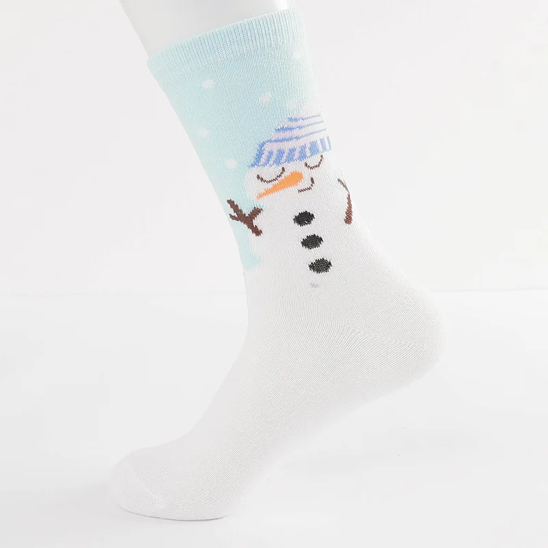 smt-142-7 1 pair Casual Women Christmas socks Funny Cartoon Snowman Santa Claus elk flake socks Cotton Christmas Gift for women - Цвет: smt-142-7