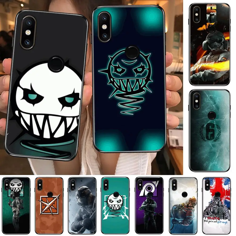

Game Rainbow Six Siege style Phone Case For xiaomi M2 C3 X3 F2 Lite NFC 6 5 x Poco k30 Pro Anime Black Cover Silicone Back Pret