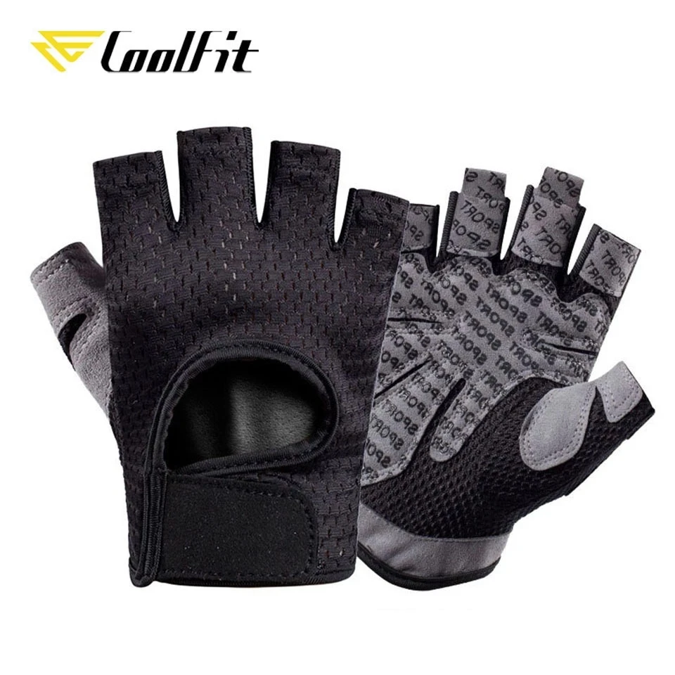 

CoolFit Professional Gym Fitness Gloves Power Weight Lifting Women Men Crossfit Workout Bodybuilding Half Finger Hand Protector