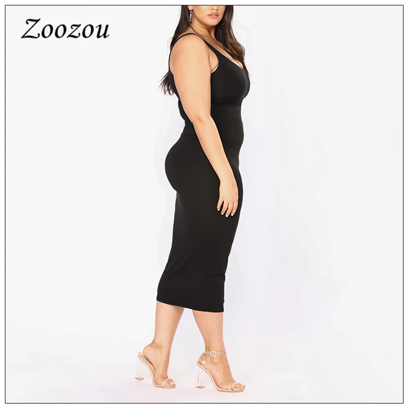 

Plus Size Women Elastic Slim Vest Dress Solid Sexy Bodycon Sleeveless Midi Tank Dress Female Casual Summer Vestido Ladies Custom