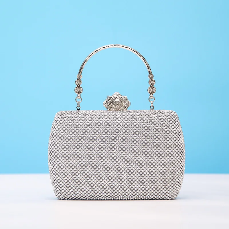 

Ladies' bag high-grade double dinner bag with diamond hand bag diamond ladies' bag Europe and America