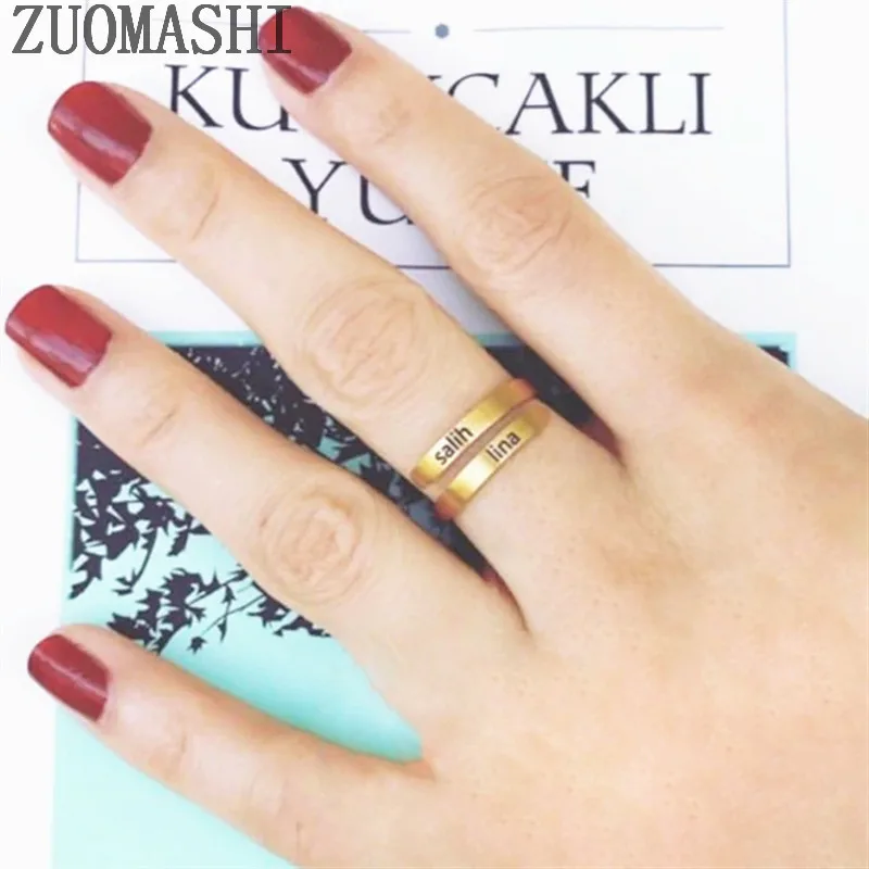 Кольцо с гравировкой имени на заказ кольцо стандарта кольца для укладки