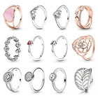 Оригинальное кольцо из серебра 100% пробы, с лепестками сверкающей розы