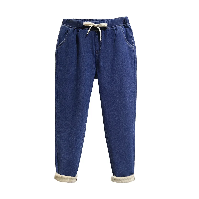 

2021 Winter Plus Velvet Jeans For WomenThickening Denim Pants High Waist Warm Trousers Female jeans woman Pants Plus Size 5XL