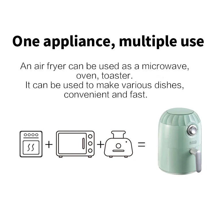 Электрическая Фритюрница 2 л без масла 800 Вт конвекционная печь 360 ° жаровня с